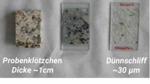 Stages of thin section preparation