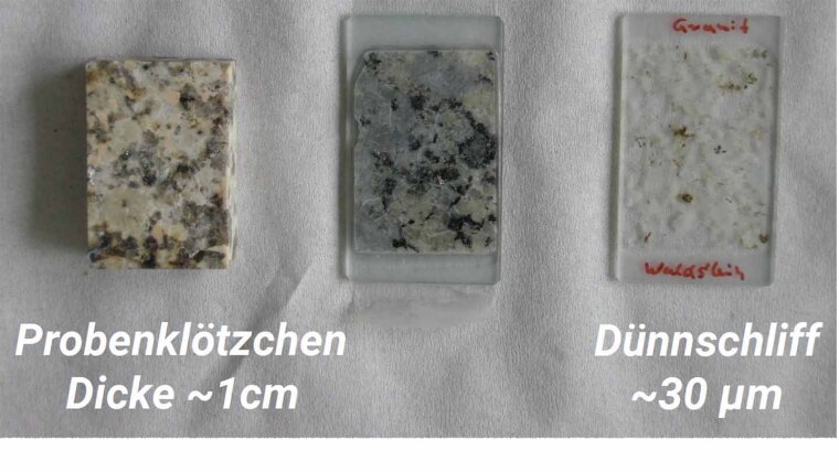 Stages of thin section preparation