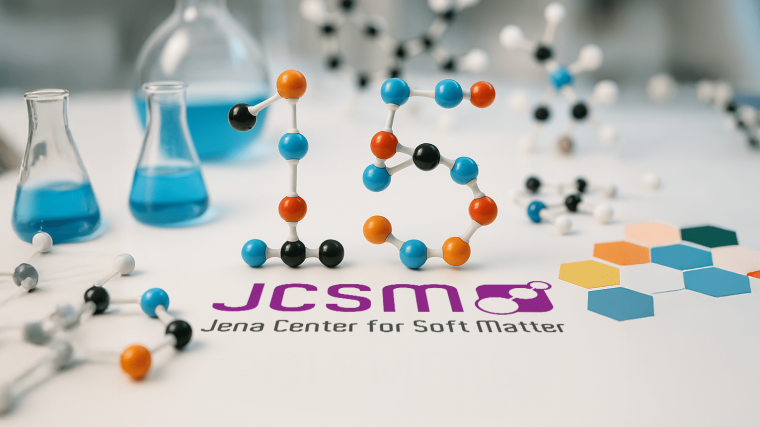 15 years JCSM – molecular models, lab glassware, and logo
