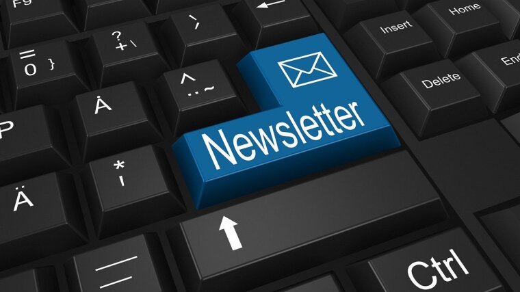 Eine Tastatur mit der Taste "Newsletter"