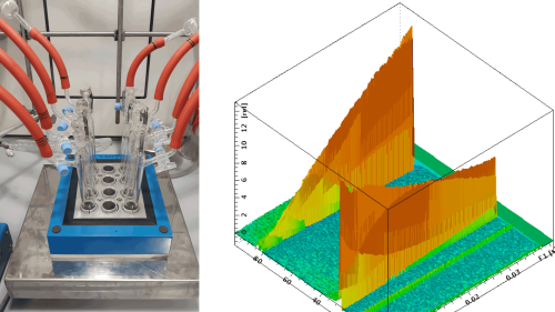 Reaktionsblock mit Schlenkgef&auml;&szlig;en und 31P-NMR-Kinetik