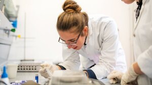 Students experimenting in the laboratory