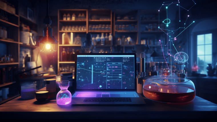 AI generated image  'digital assistant for chemists'