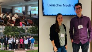 Vortrag und Gruppenbild an der CataLight Lecture Tour und Verena Streibel und Jacob Schneidewind am Gerischen Symposium an der Colorado State University.