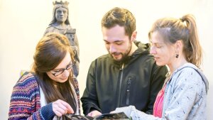 Students working through flyer