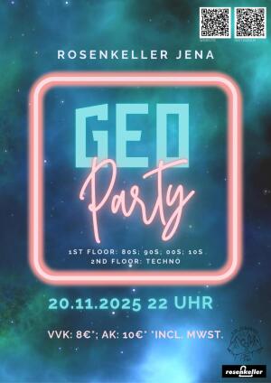 Plakat zur Geoparty am 20.11.25
