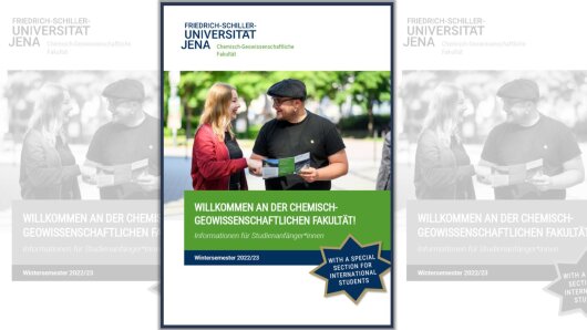 Titelseite Erstsemesterbroschüre der Chemisch-Geowissenschaftlichen Fakultät