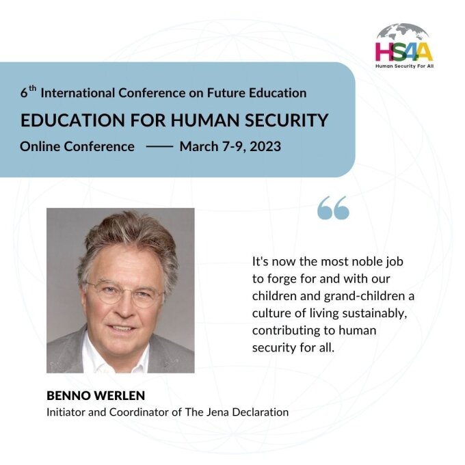 International Conference on Education for Human Security 2023 - Zitat Benno Werlen